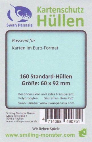 Swan Card Sleeves: 60x92 mm Std Euro -160 per pack